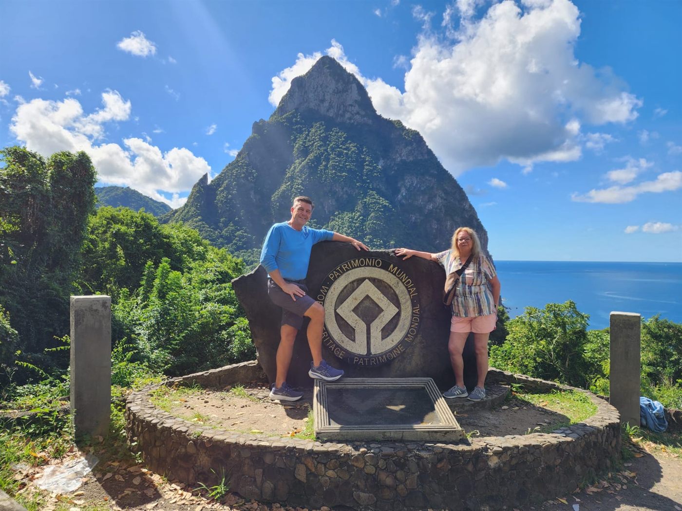 Guests at the Pitons UNESCO World Heritage viewpoint